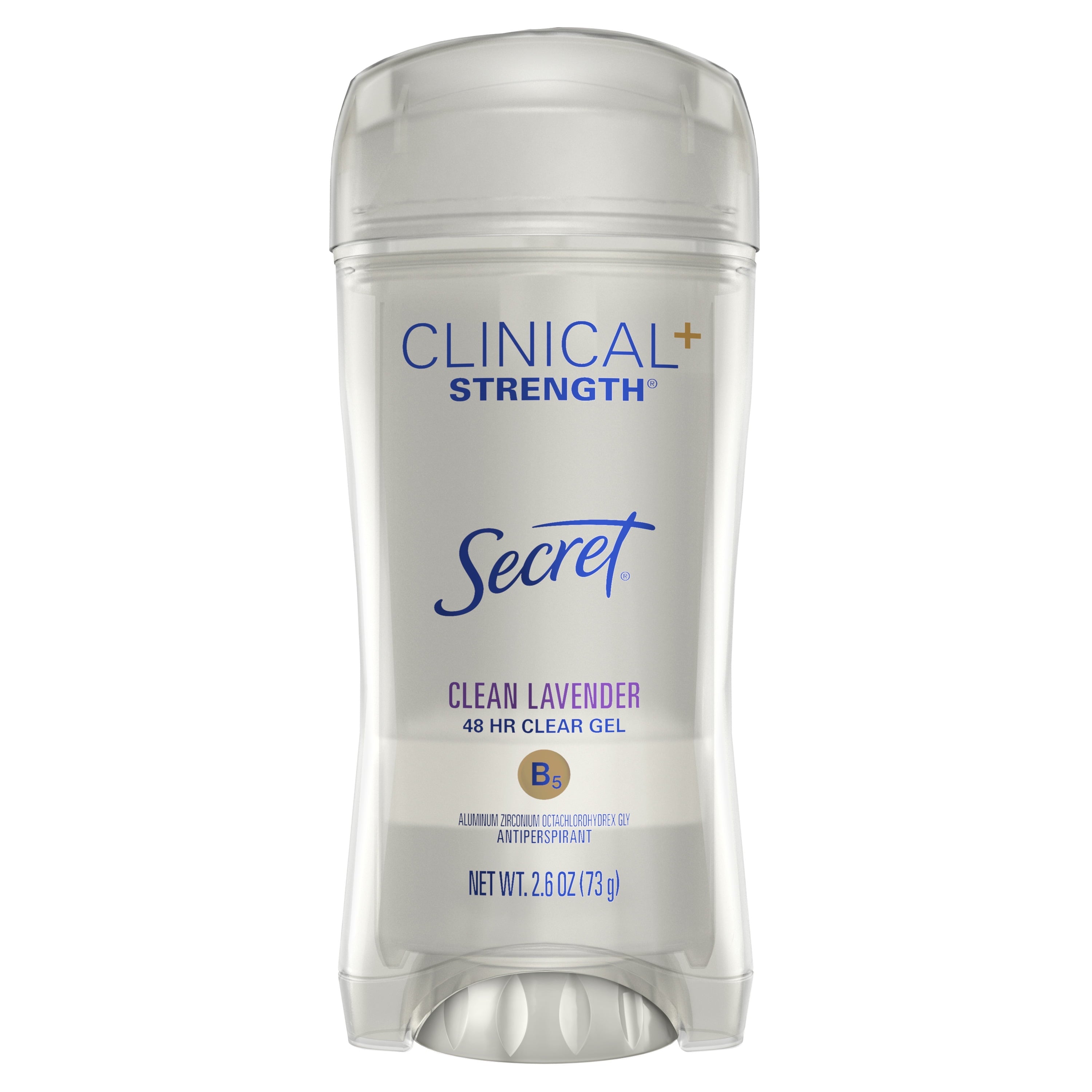 Clinical Antiperspirant Deodorant for Women, 100HR Sweat &amp; Odor Protection, Pro-Hyaluronic Acid, Clear Gel, Clean Lavender, 2.6oz