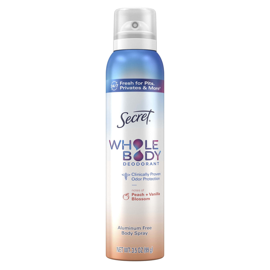 Women's Whole Body Deodorant Aluminum Free Spray, Peach &amp; Vanilla 3.5oz