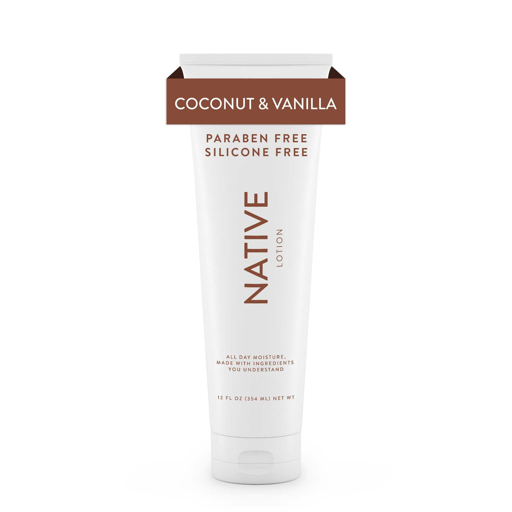 Natural Hand and Body Lotion, Coconut &amp; Vanilla, Paraben Free, Silicone Free 12 oz