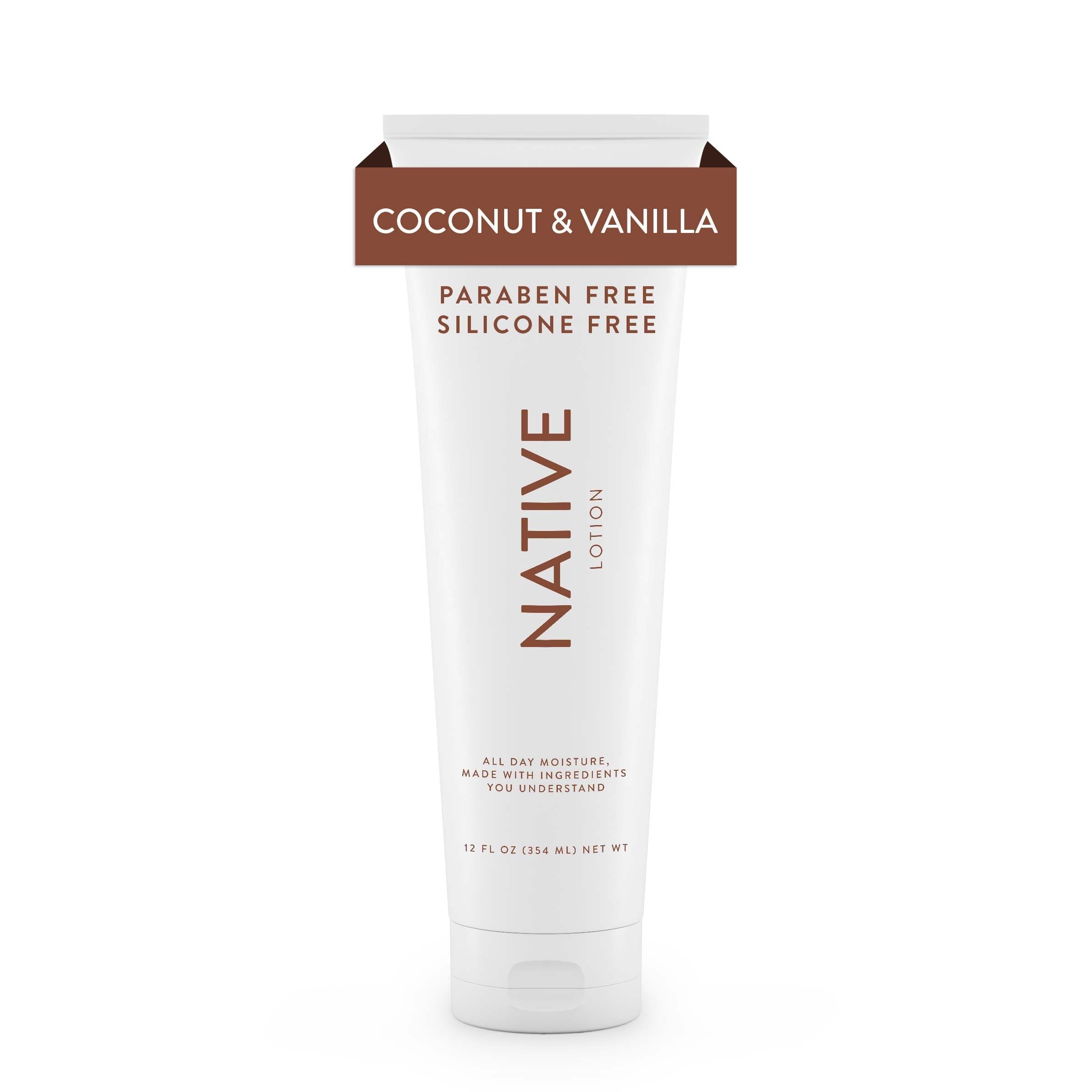 Natural Hand and Body Lotion, Coconut &amp; Vanilla, Paraben Free, Silicone Free 12 oz
