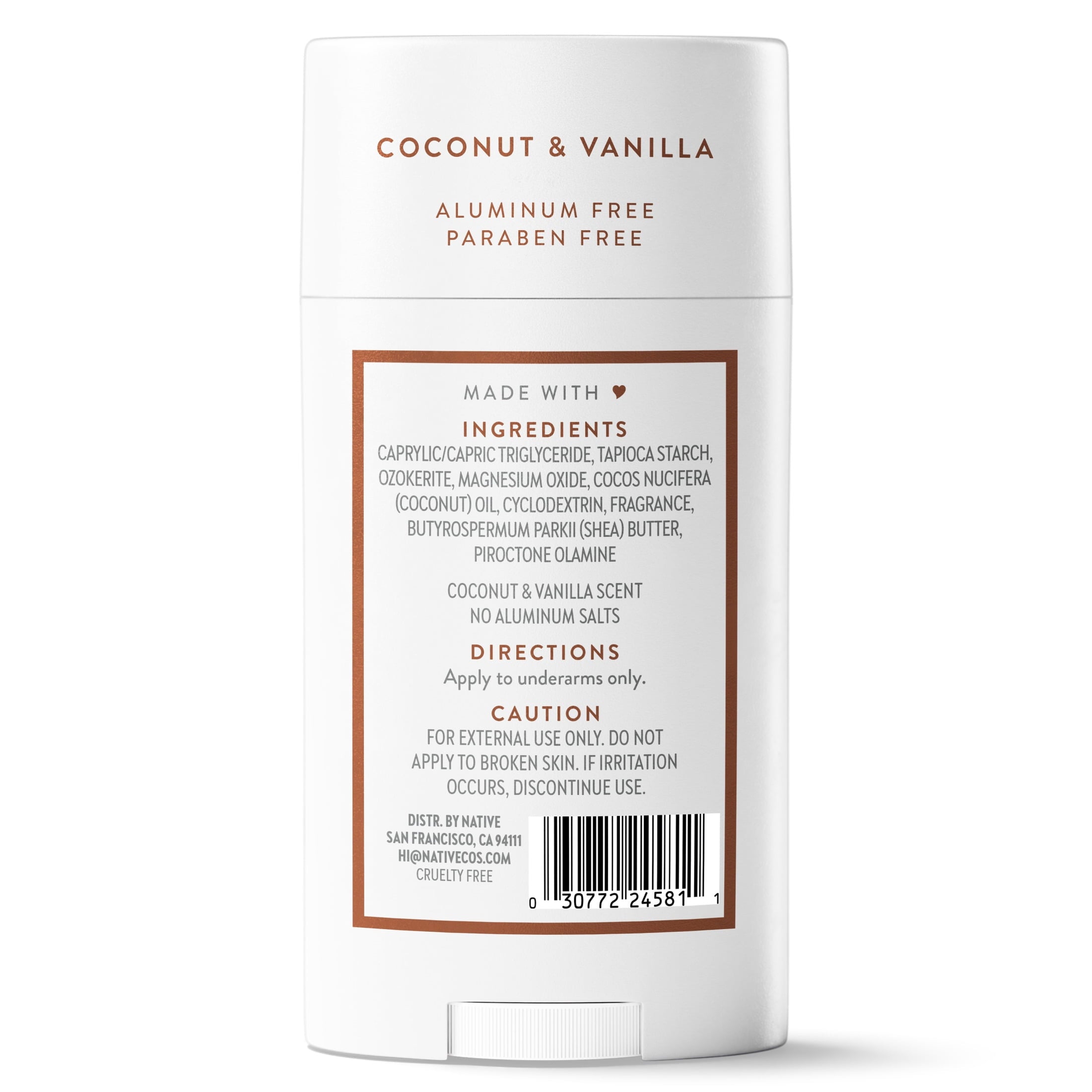 Deodorant, Aluminum Free, Coconut &amp; Vanilla, Deodorant for Women and Men, 2.65 oz