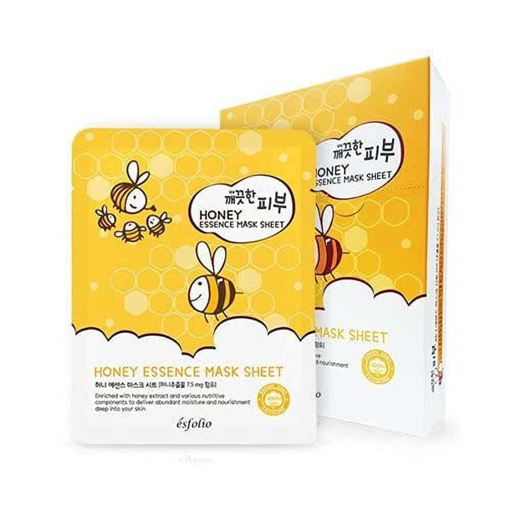 Skin Essence Full Facial Mask Sheet Nourishment Hydration Age-Defying Botanicals Honey (Pack of 10) Honey Essence