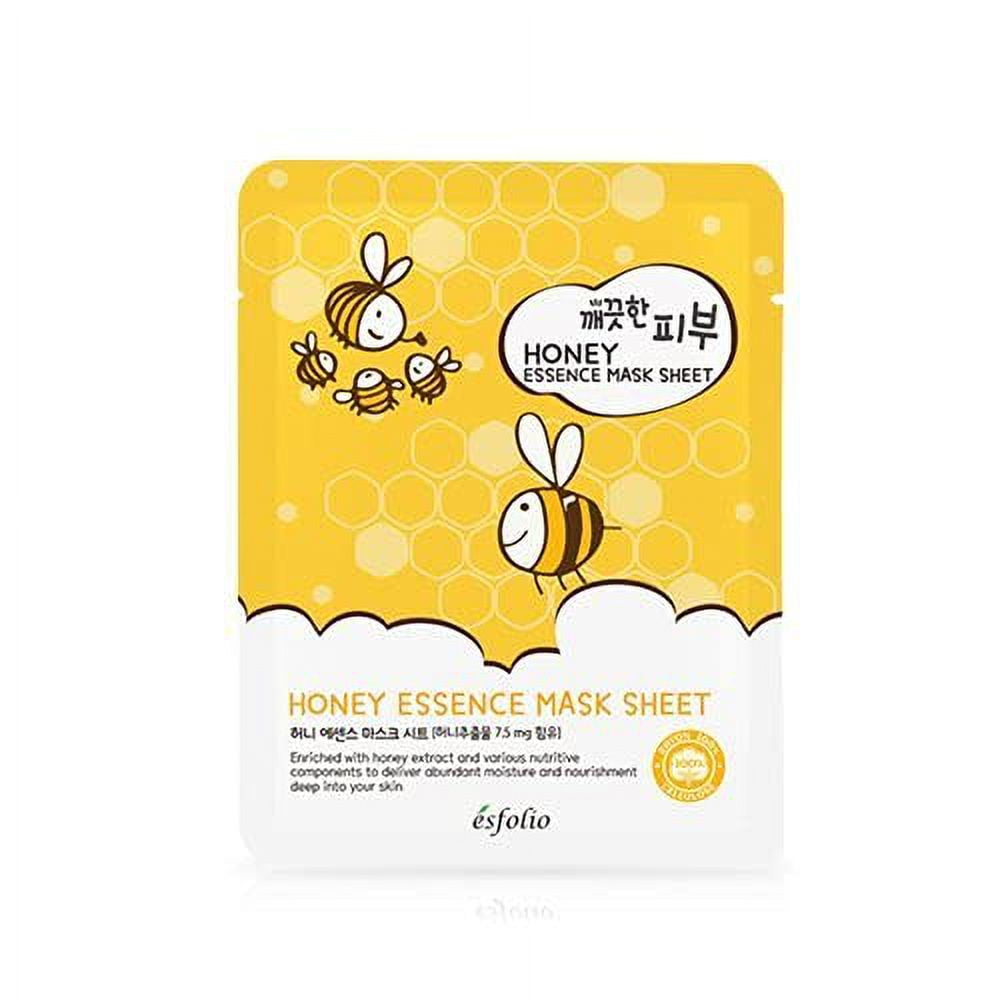 Skin Essence Full Facial Mask Sheet Nourishment Hydration Age-Defying Botanicals Honey (Pack of 10) Honey Essence