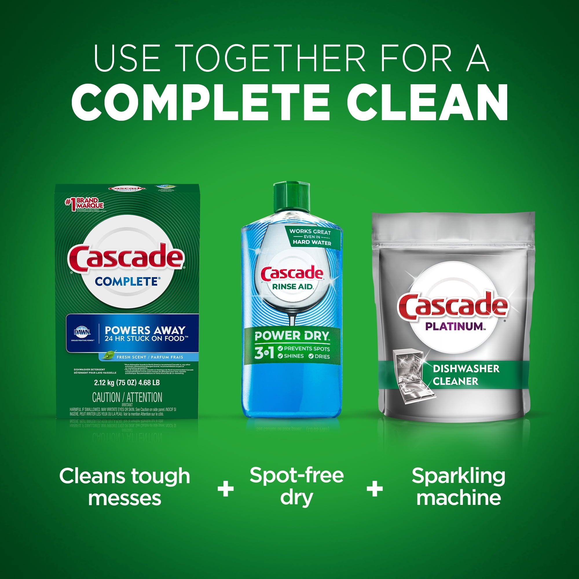 Complete Dishwasher Detergent Powder, Dish Detergent, Dish Soap, Fresh, 75 fl oz