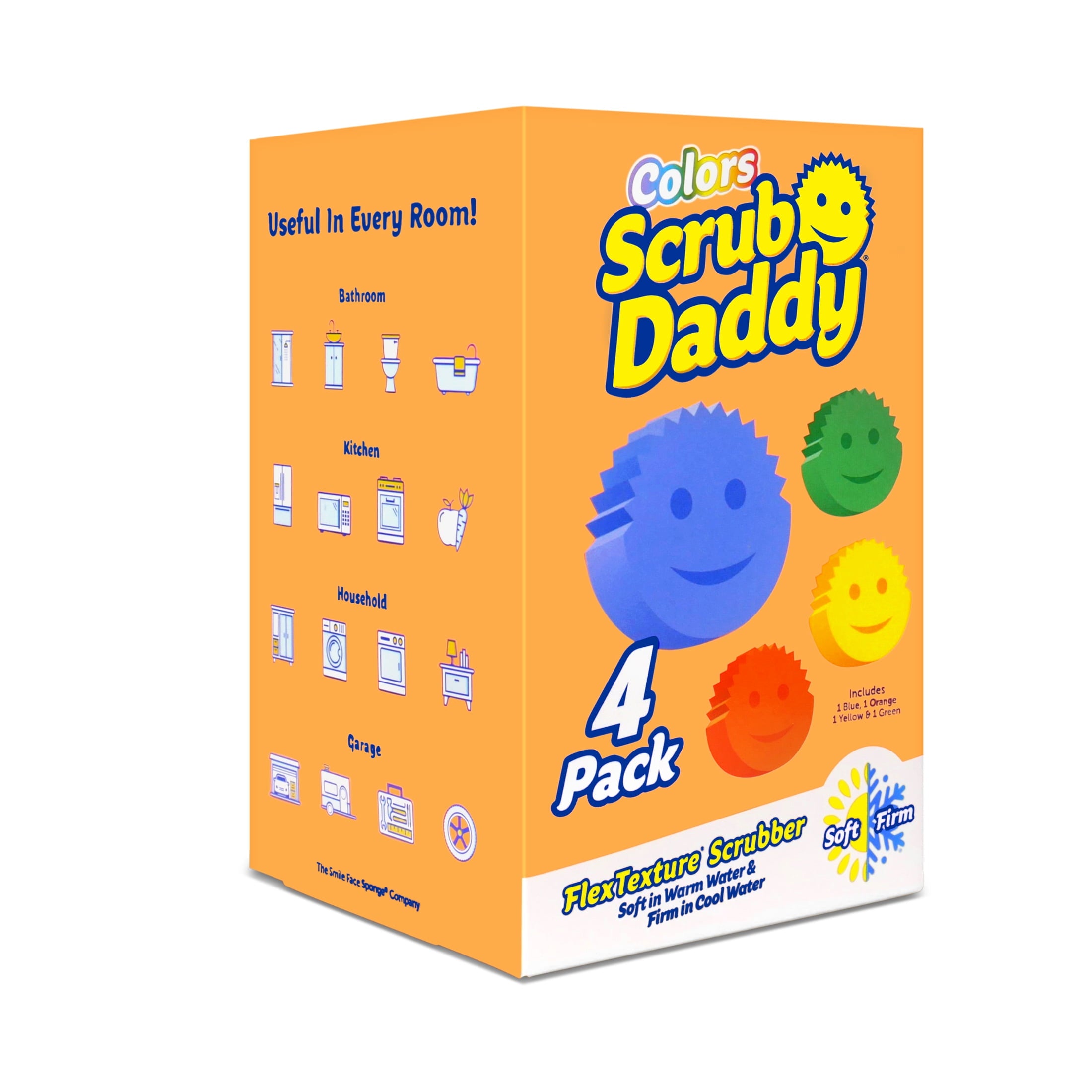 Colors Non-Scratch Cleaning Sponges, 4 Count