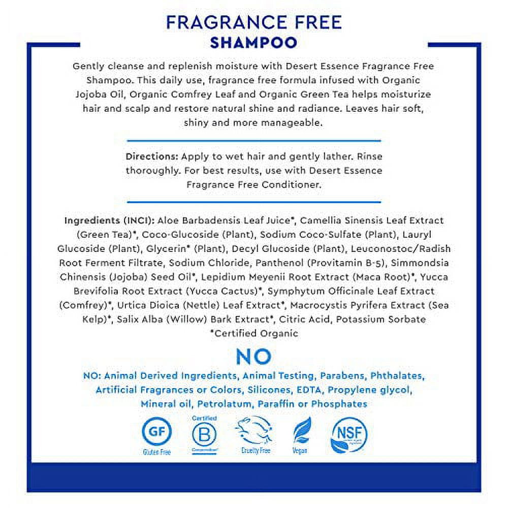 Organics, Shampoo, Fragrance Free, 8 fl oz (237 ml)