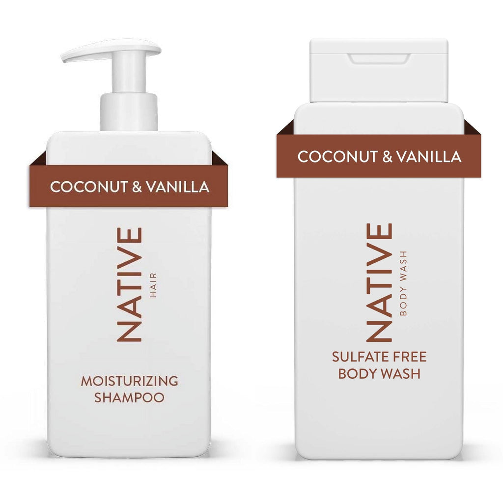 Moisturizing Shampoo &amp; Body Wash Set, Coconut &amp; Vanilla, Sulfate &amp; Paraben Free, 16.5 oz