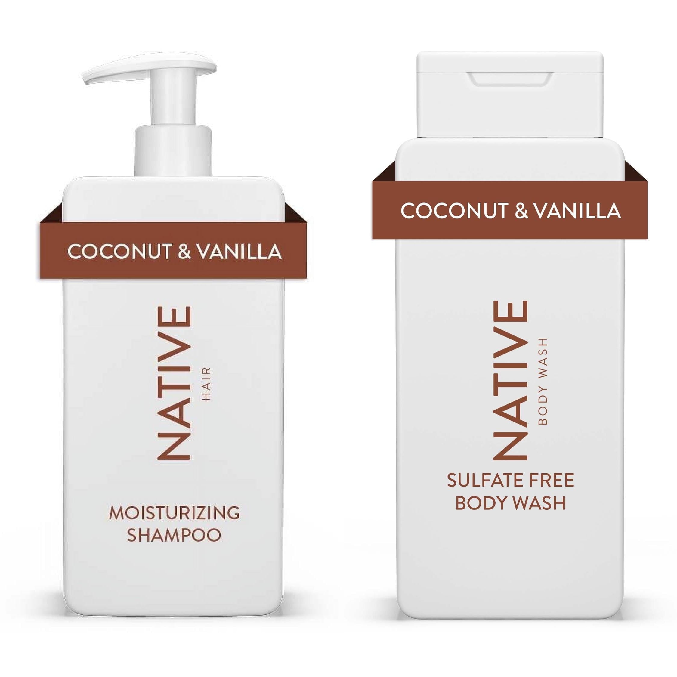 Moisturizing Shampoo &amp; Body Wash Set, Coconut &amp; Vanilla, Sulfate &amp; Paraben Free, 16.5 oz