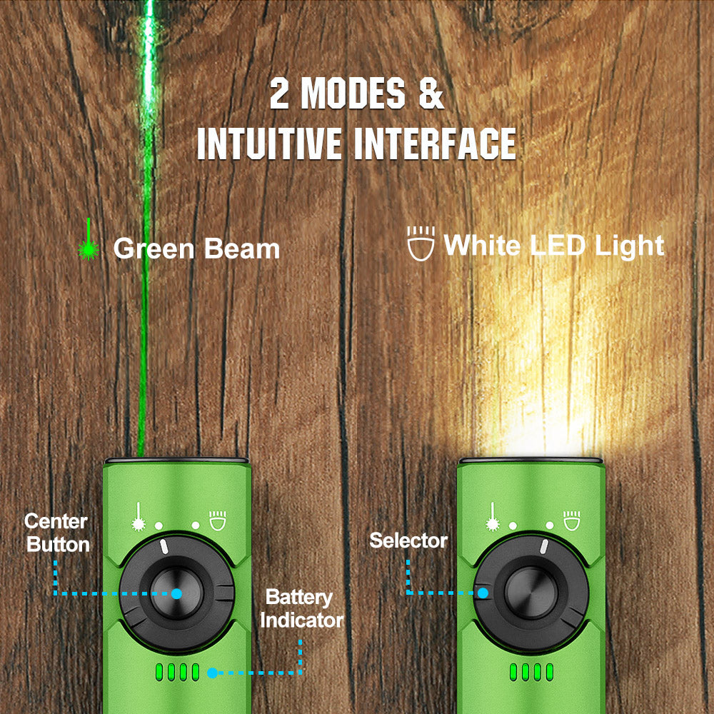 Arkfeld EDC Flat Flashlight, 1000 Lumens LED Light with Green Beam, Rechargeable Battery, Orange