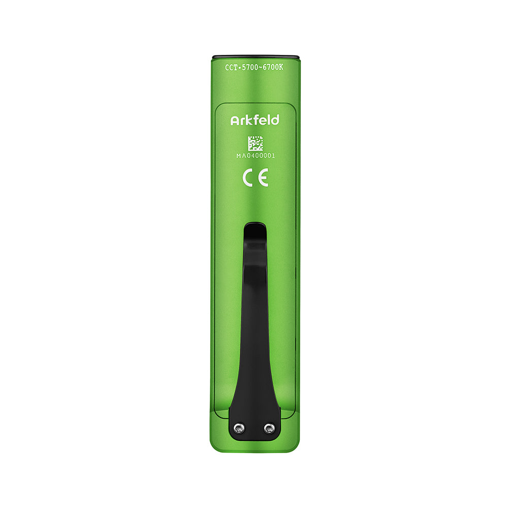 Arkfeld EDC Flat Flashlight, 1000 Lumens LED Light with Green Beam, Rechargeable Battery, Orange