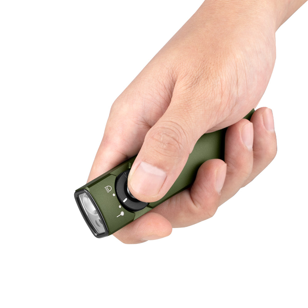 Arkfeld EDC Flat Flashlight, 1000 Lumens LED Light with Green Beam, Rechargeable Battery, Orange