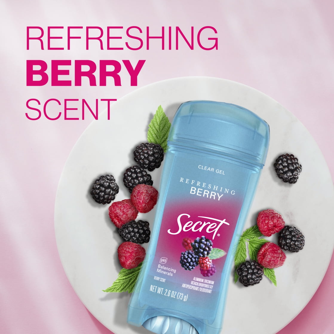 Fresh Clear Gel and Deodorant for Women, Refreshing Berry, 2.6 oz each, Pack of 2