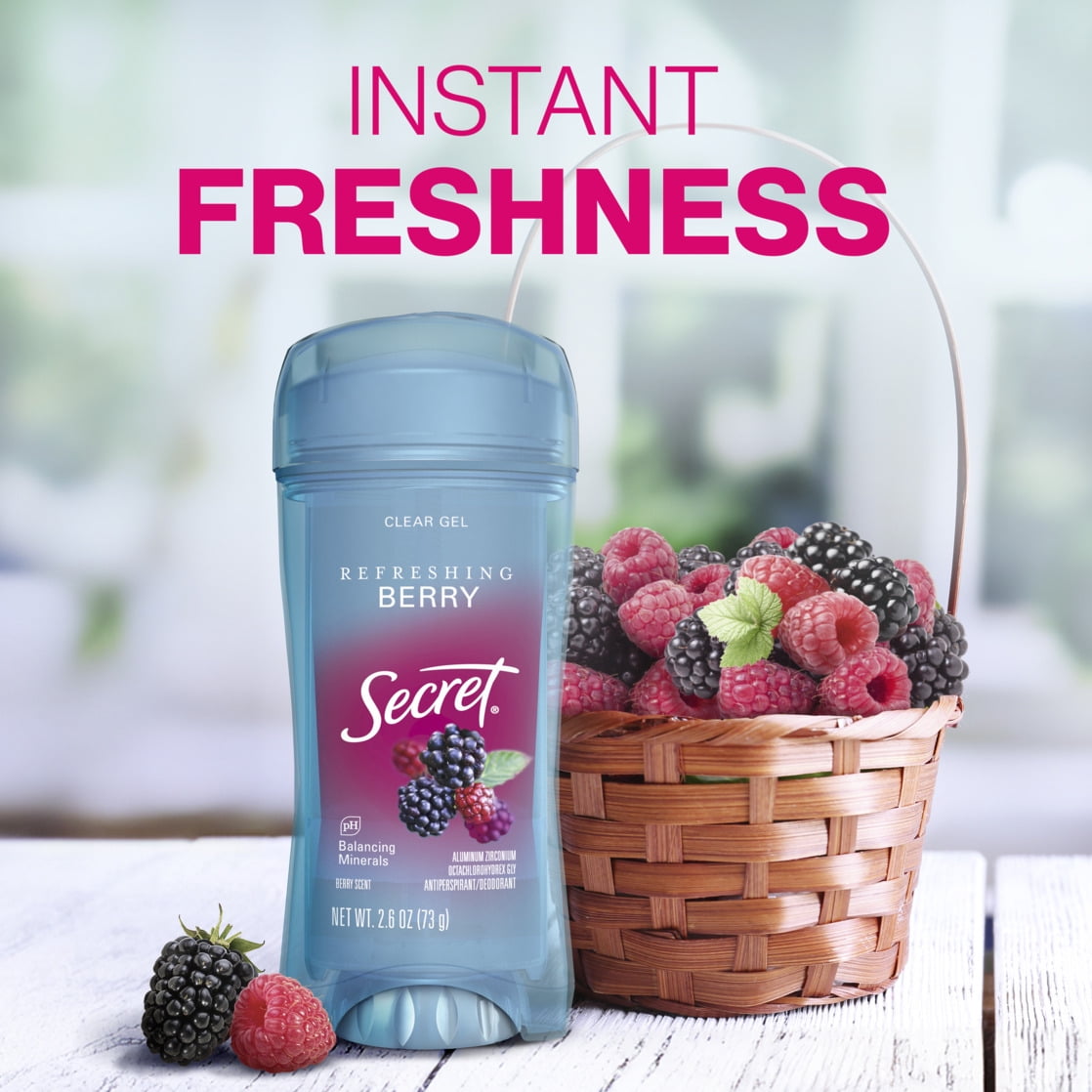 Fresh Clear Gel and Deodorant for Women, Refreshing Berry, 2.6 oz each, Pack of 2