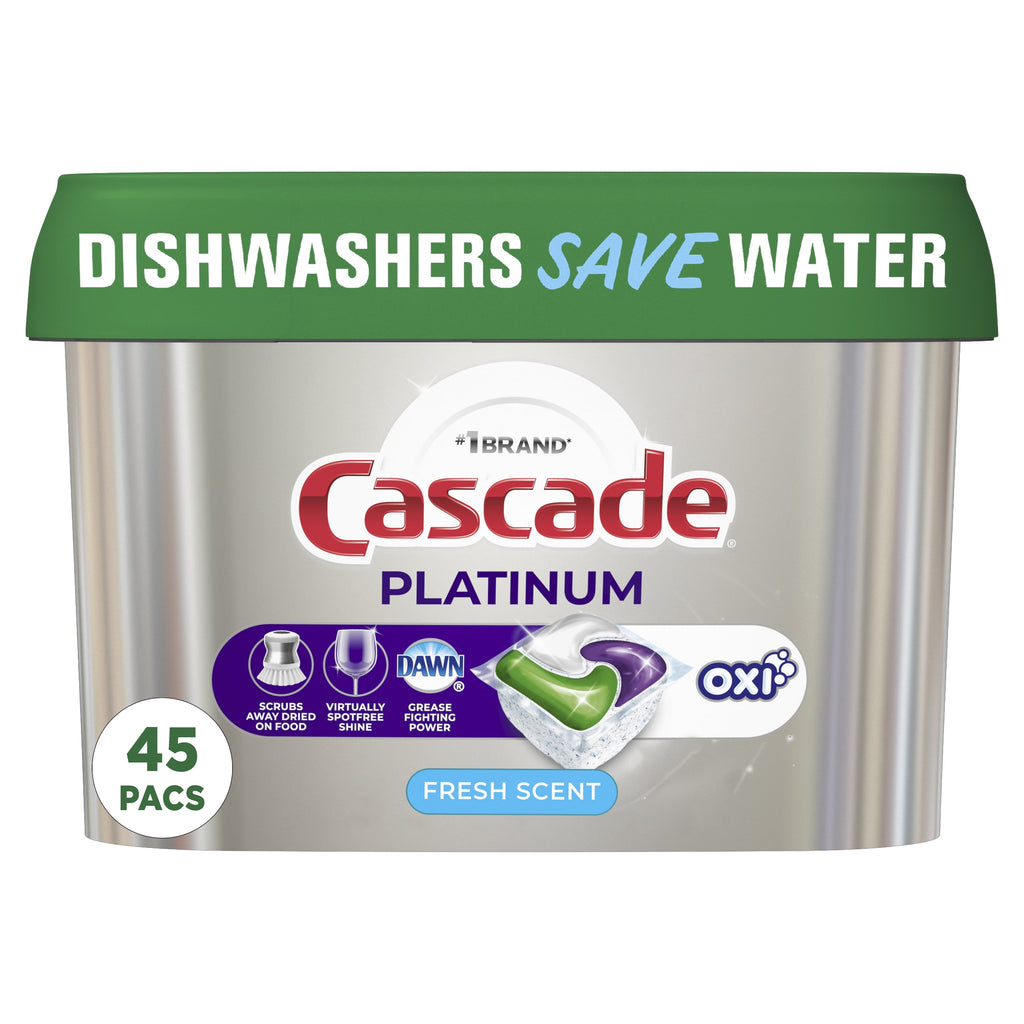 Platinum Action Pacs + Oxi, Dishwasher Detergent, Fresh, 45 Ct