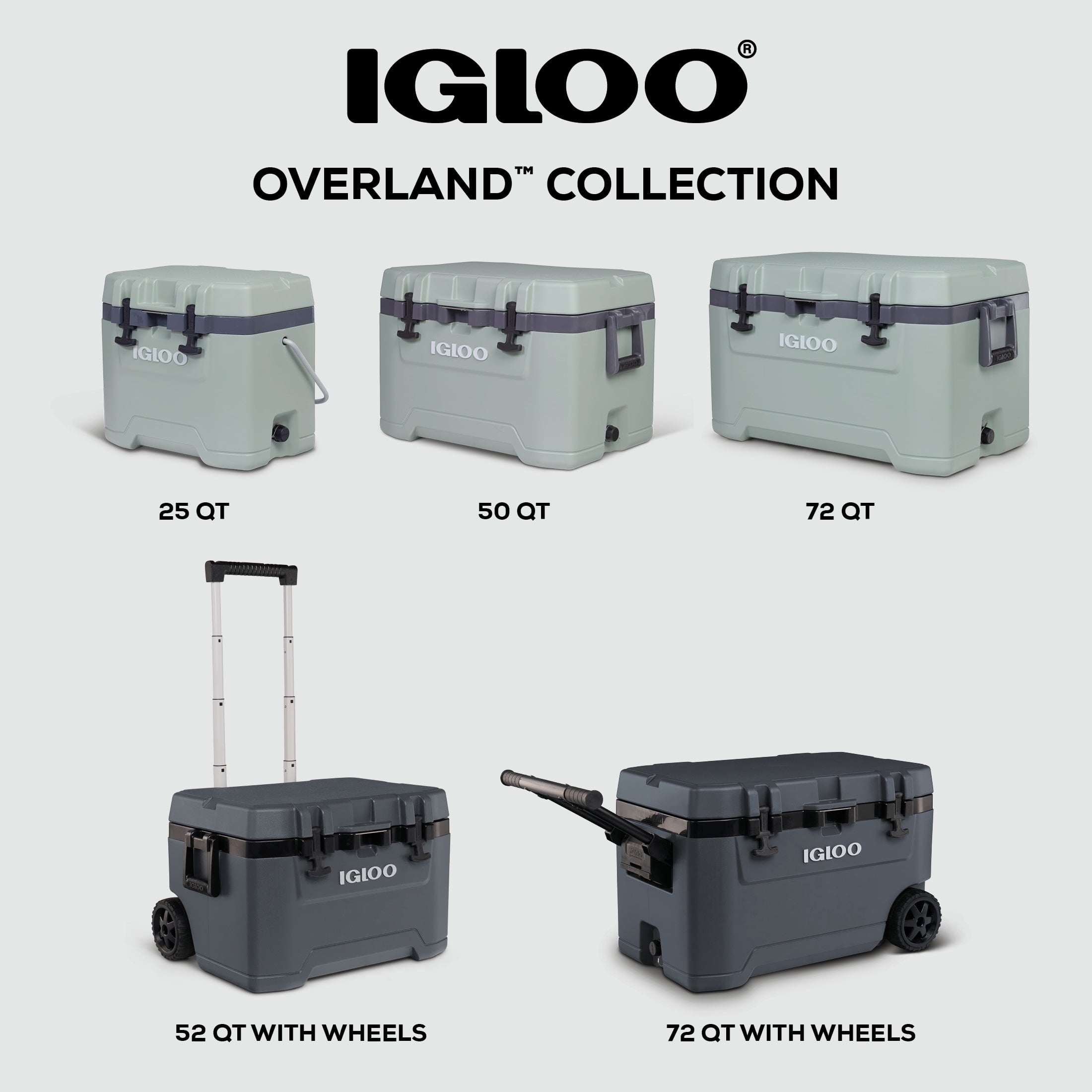 50 QT Overland Ice Chest Cooler, Green