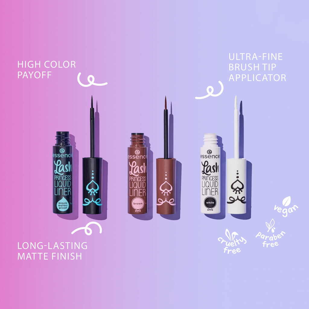 Lash Princess Liquid Eye Liner, Brush-Tip, Black Waterproof