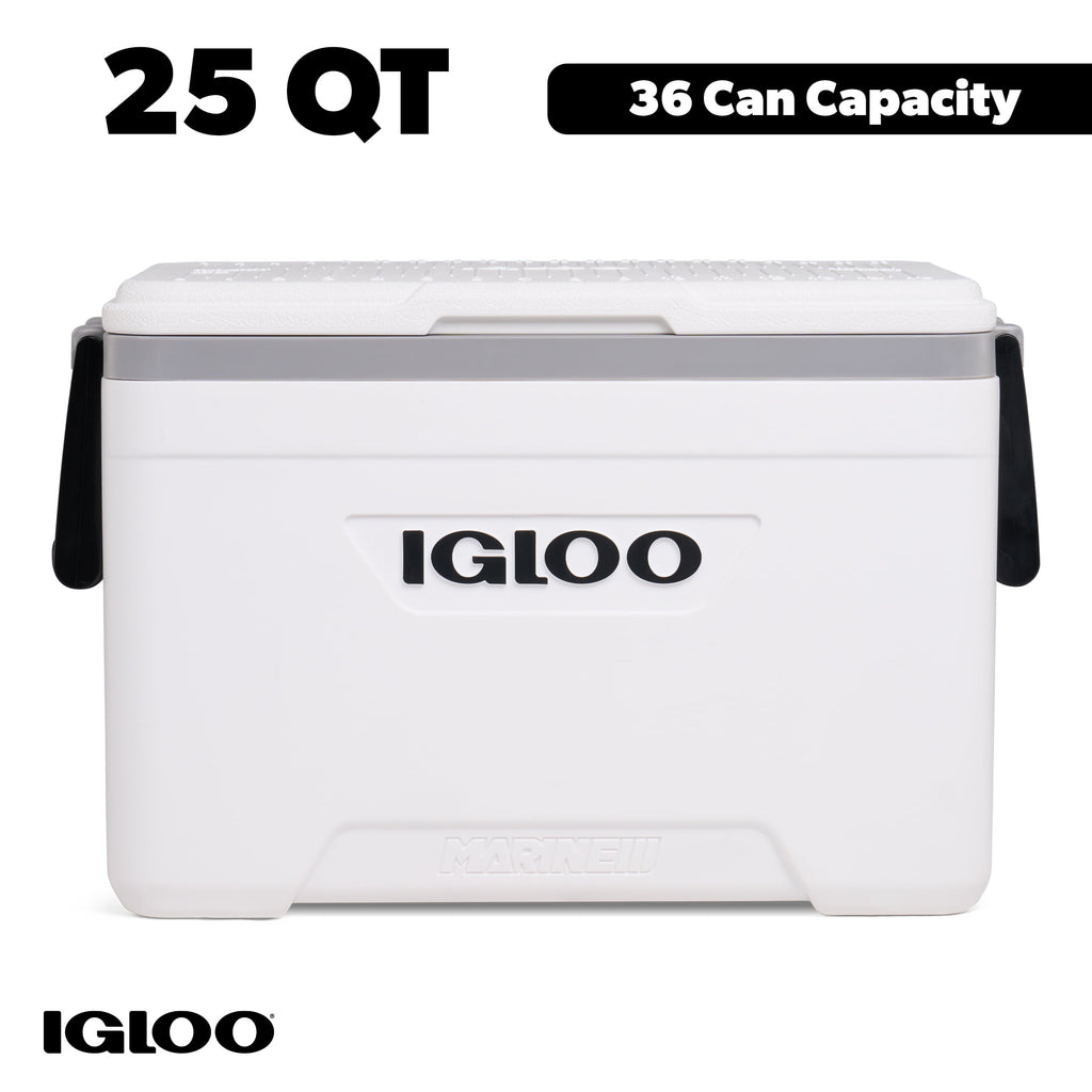 25 QT Marine Hard Sided Cooler, White