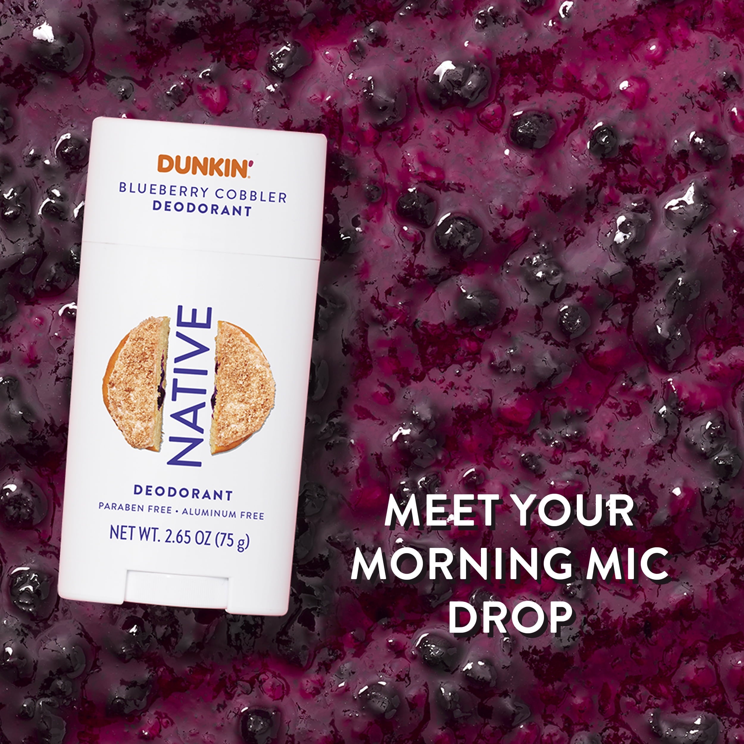 Dunkin' Deodorant, Aluminum Free, Blueberry Cobbler, 2.65oz