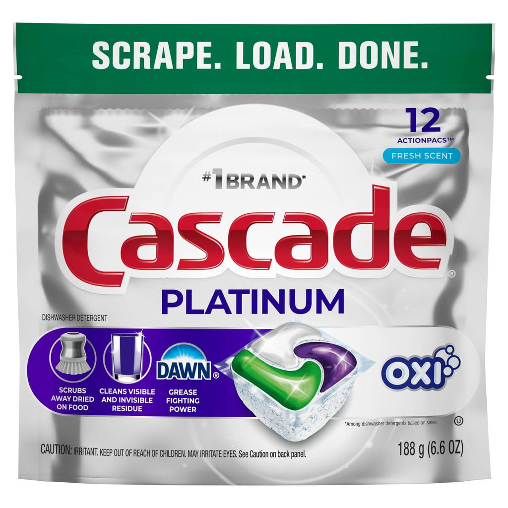 Platinum Fresh Scent Dishwasher Detergent ActionPacs + Oxi - 12 ct
