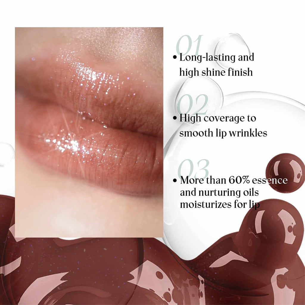 Ultra Glossy, Long-Lasting, Hydrating Lip Gloss with Over 60% Essence &amp; Oils, Smooths Lip Lines