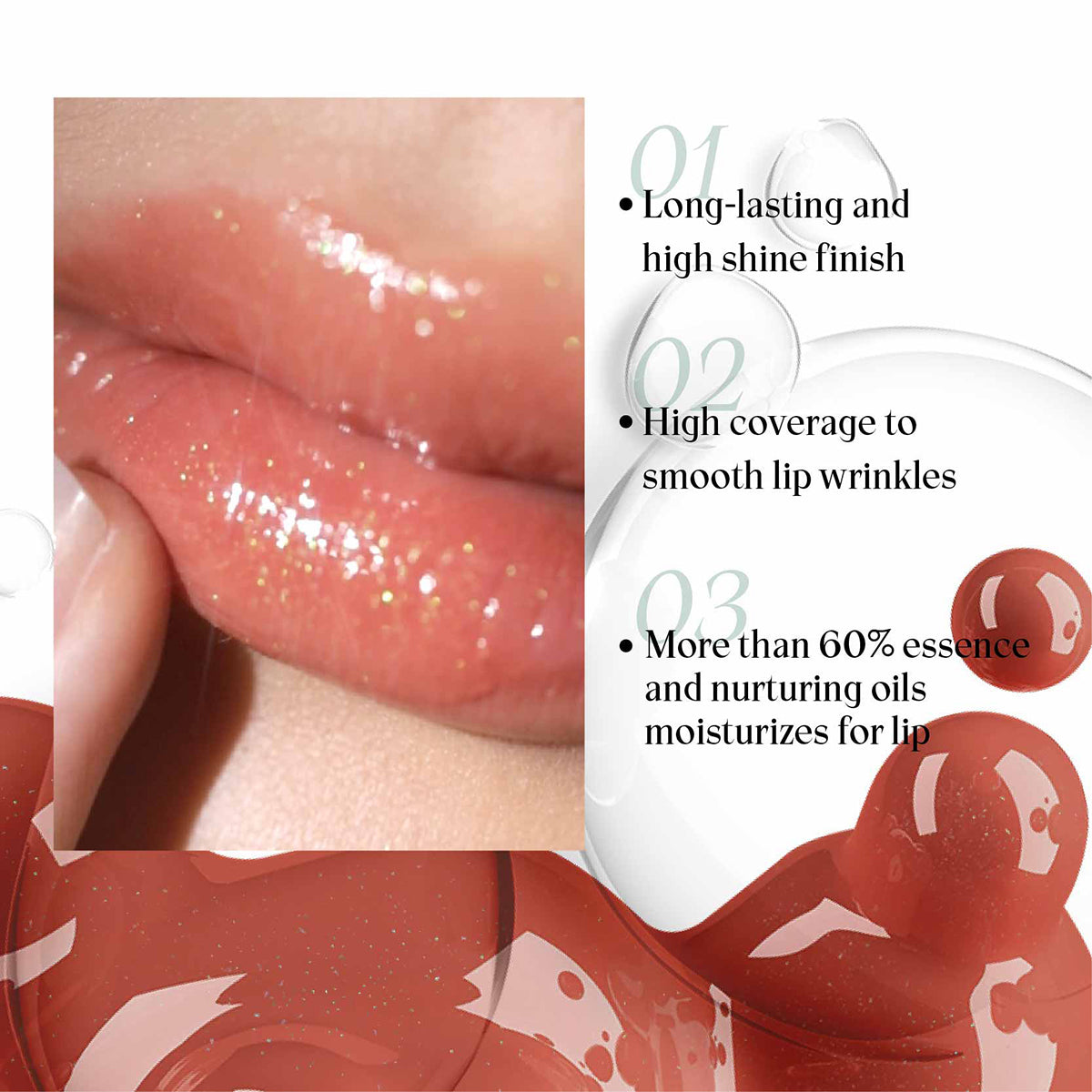 Ultra Glossy, Long-Lasting, Hydrating Lip Gloss with Over 60% Essence &amp; Oils, Smooths Lip Lines