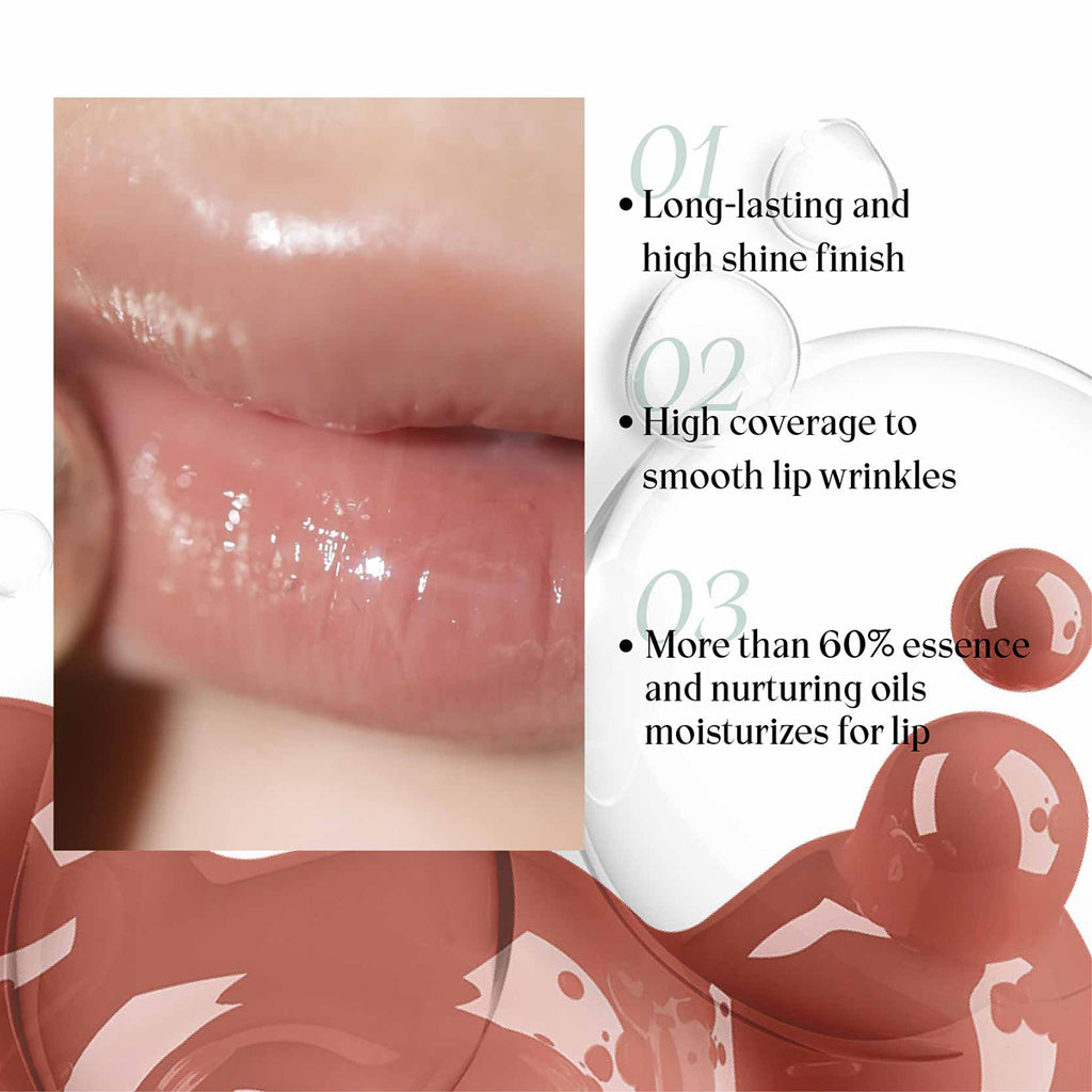 Ultra Glossy, Long-Lasting, Hydrating Lip Gloss with Over 60% Essence &amp; Oils, Smooths Lip Lines