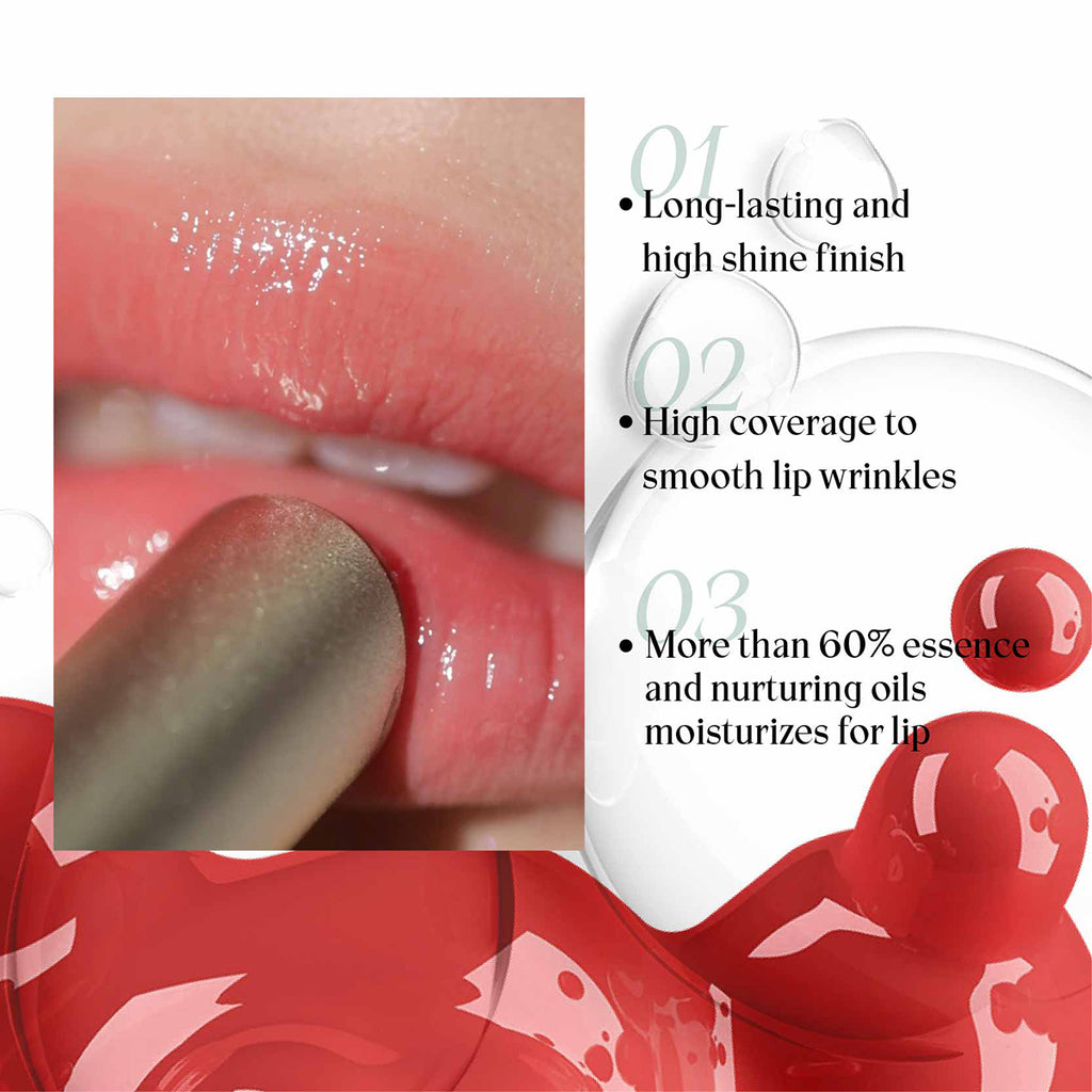 Ultra Glossy, Long-Lasting, Hydrating Lip Gloss with Over 60% Essence &amp; Oils, Smooths Lip Lines