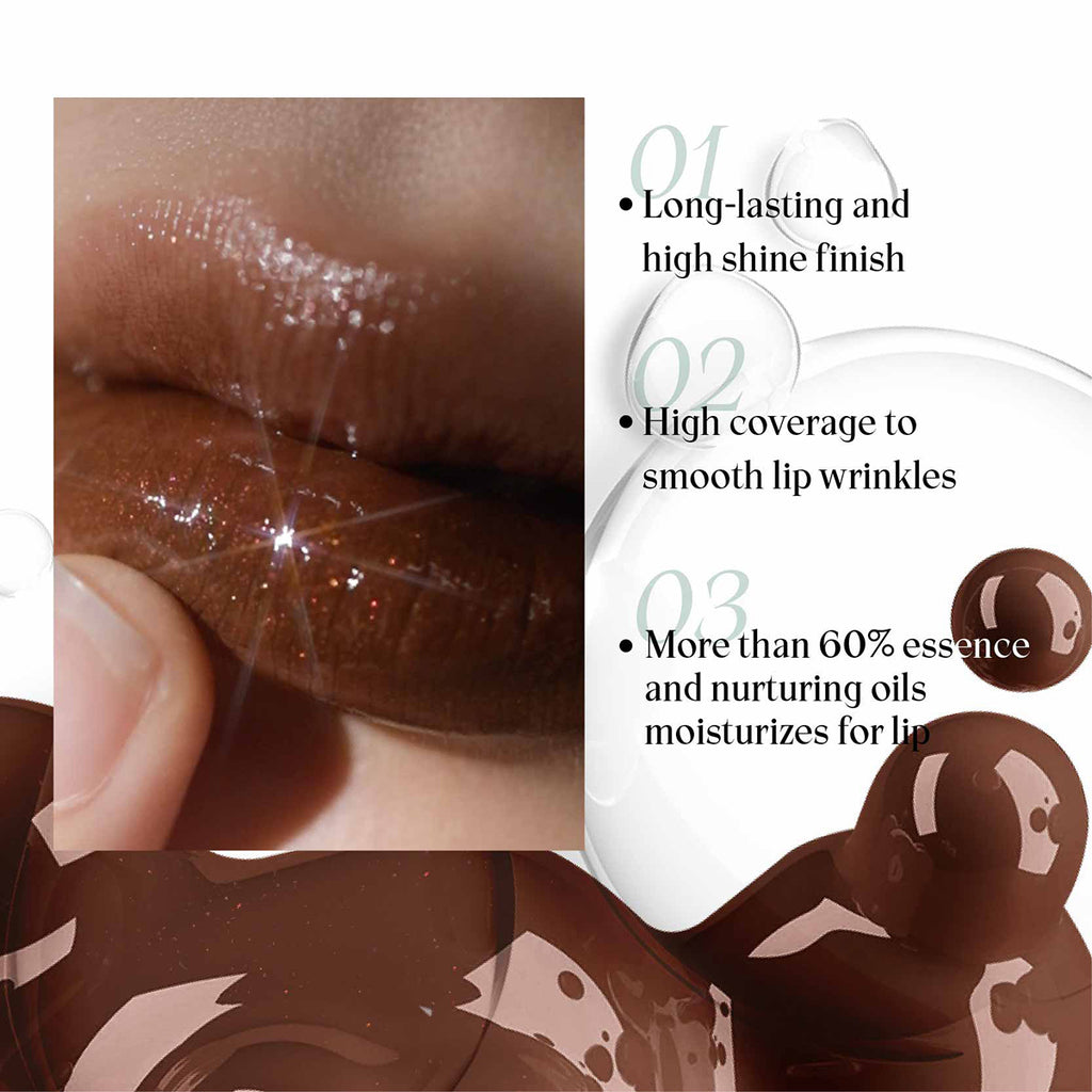 Ultra Glossy, Long-Lasting, Hydrating Lip Gloss with Over 60% Essence &amp; Oils, Smooths Lip Lines