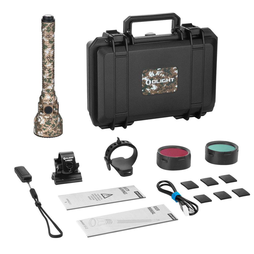 Javelot Turbo 2 1800 Lumen Rechargeable Tactical Flashlight with Long-Range 4921ft Throw, Dual-Switch Light with Wireless Remote 8M Control(Balck)