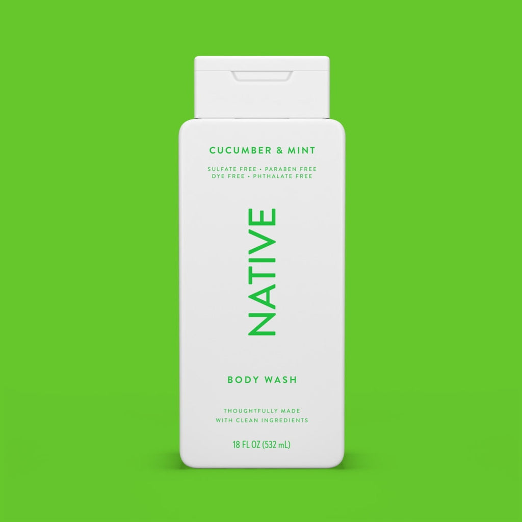 Body Wash, Cucumber &amp; Mint, Sulfate Free, Naturally Derived Ingredients, 24hr Freshness, for Women &amp; Men, 18 fl oz