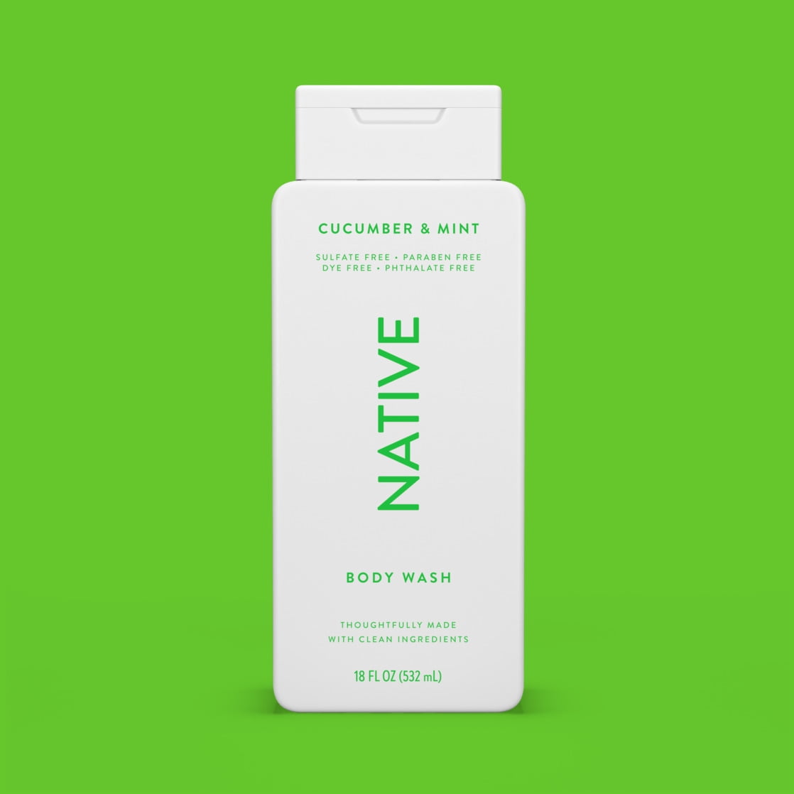 Body Wash, Cucumber &amp; Mint, Sulfate Free, Naturally Derived Ingredients, 24hr Freshness, for Women &amp; Men, 18 fl oz