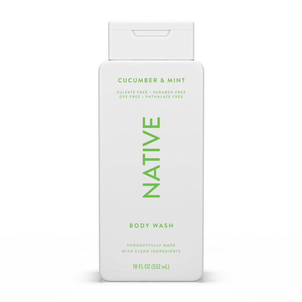 Body Wash, Cucumber &amp; Mint, Sulfate Free, Naturally Derived Ingredients, 24hr Freshness, for Women &amp; Men, 18 fl oz