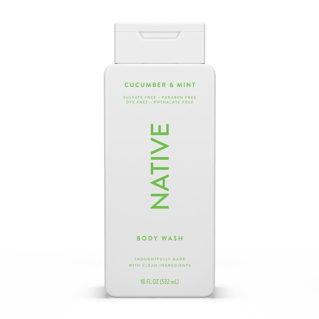 Body Wash, Cucumber &amp; Mint, Sulfate Free, Naturally Derived Ingredients, 24hr Freshness, for Women &amp; Men, 18 fl oz