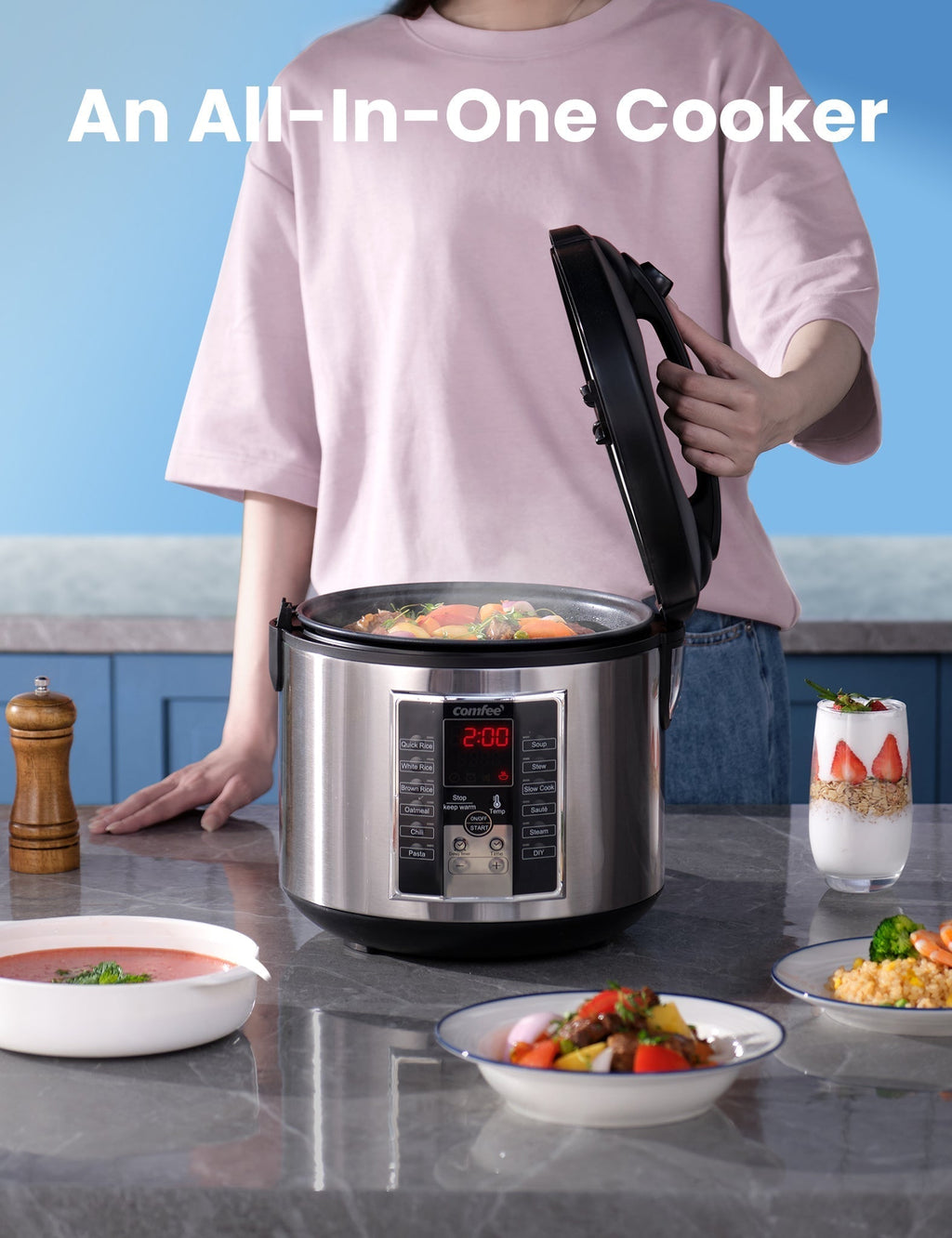 COMFEE' 10-Cup Rice Cooker and Multi-Cooker