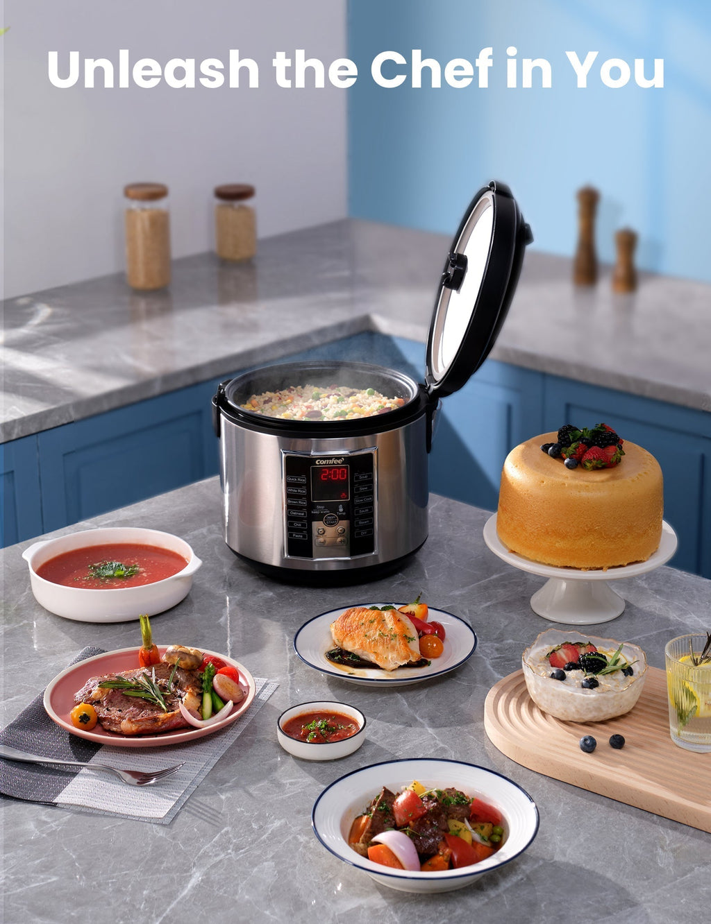COMFEE' 10-Cup Rice Cooker and Multi-Cooker