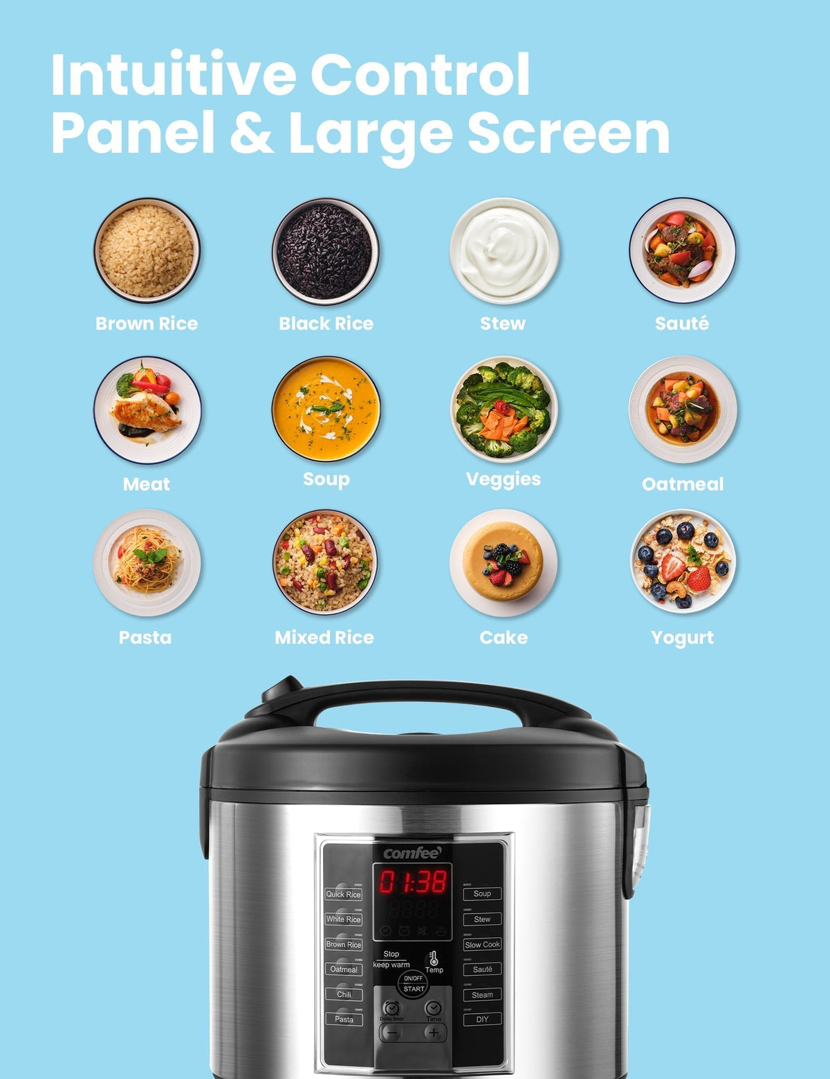 COMFEE' 10-Cup Rice Cooker and Multi-Cooker