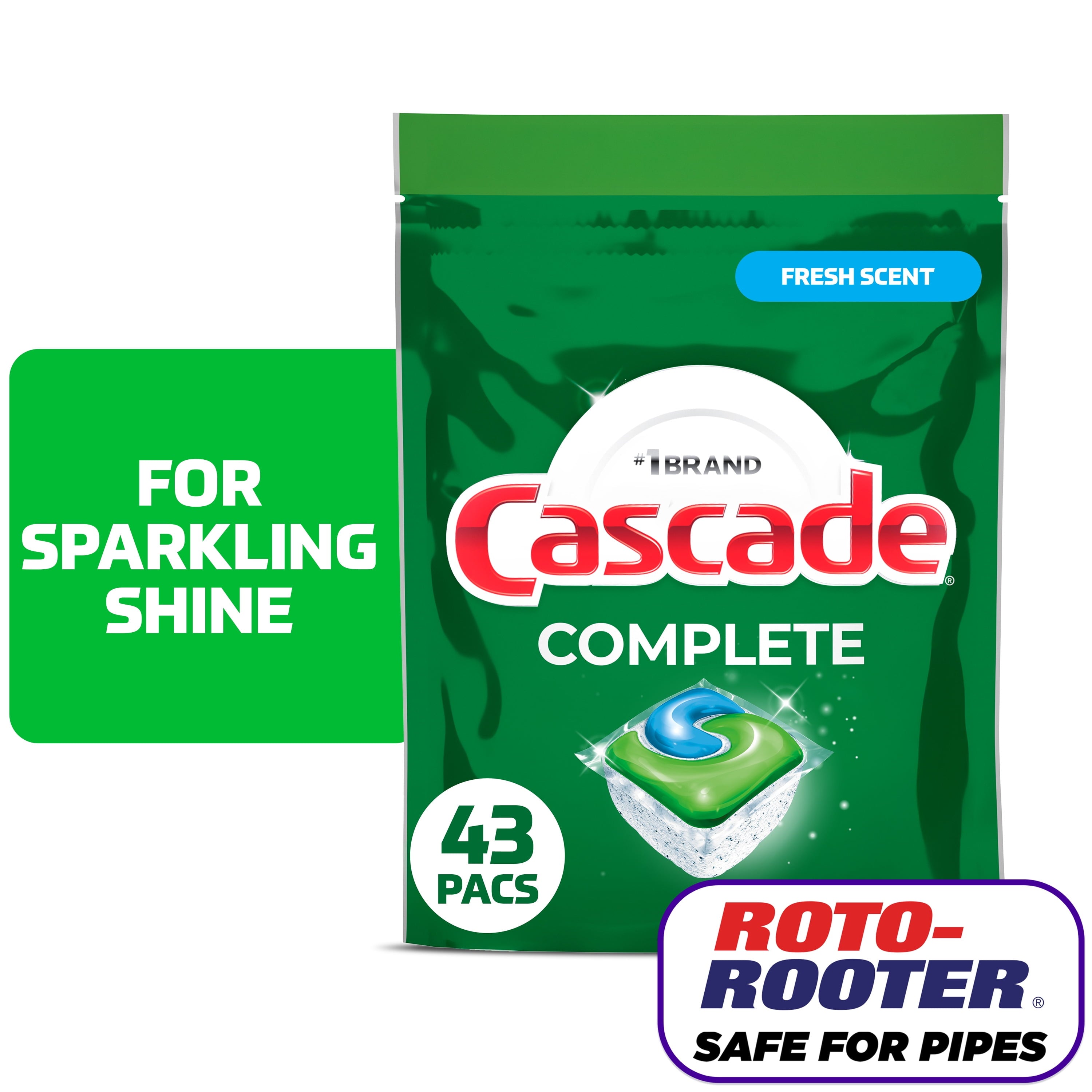 Complete Action Pacs, Dishwasher Detergent, Fresh, 43 Count
