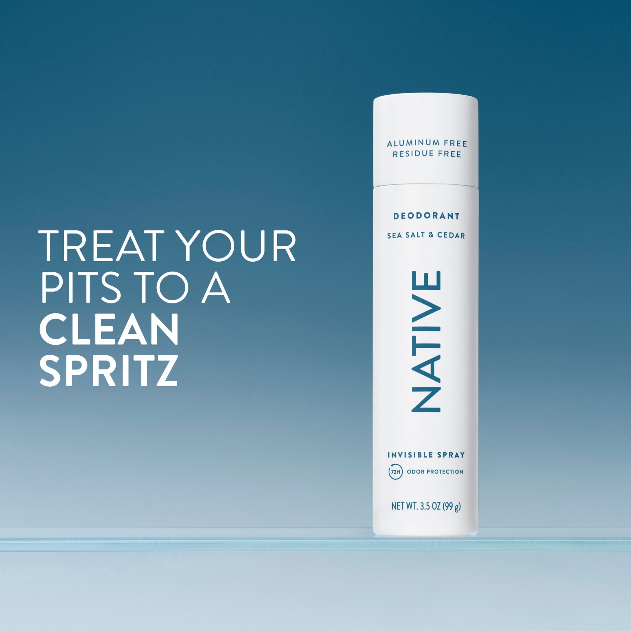 Aluminum Free Deodorant Spray For Men, 72 Hour Deodorant Spray, Sea Salt &amp; Cedar, 3.5oz