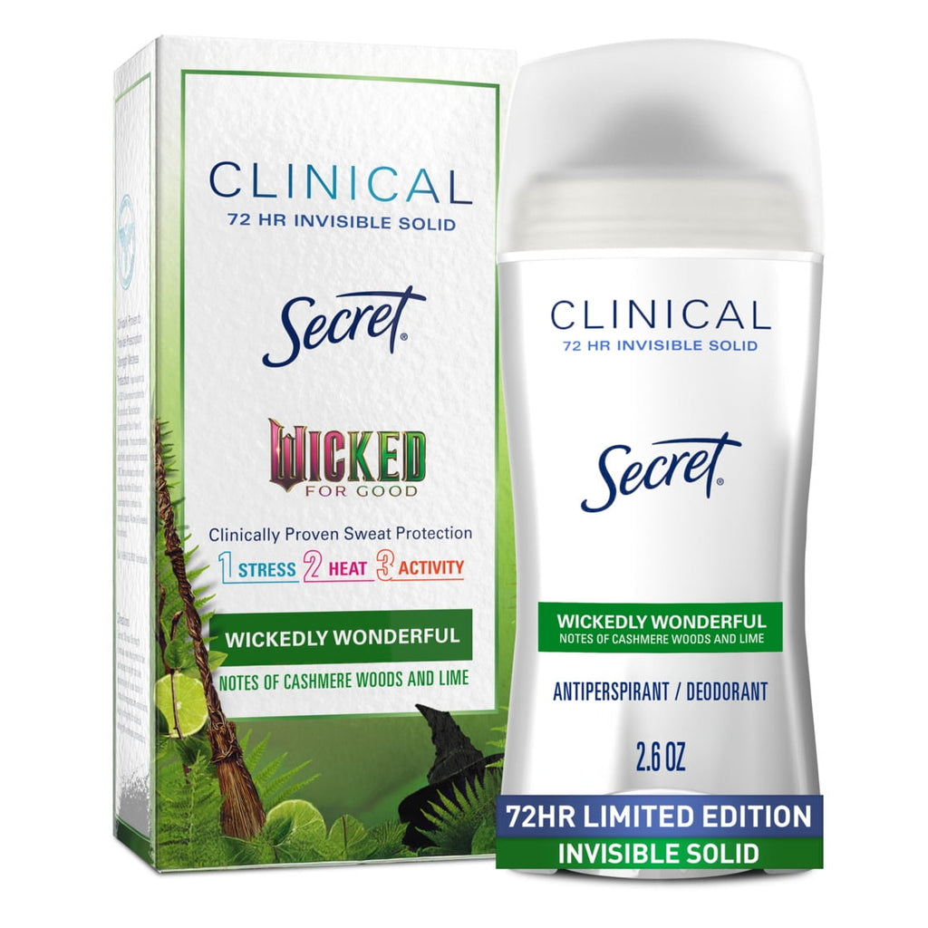 Clinical Invisible Solid Antiperspirant &amp; Deodorant for Women, Wickedly Wonderful, Notes of Cashmere, Wood, and Lime, 2.6oz