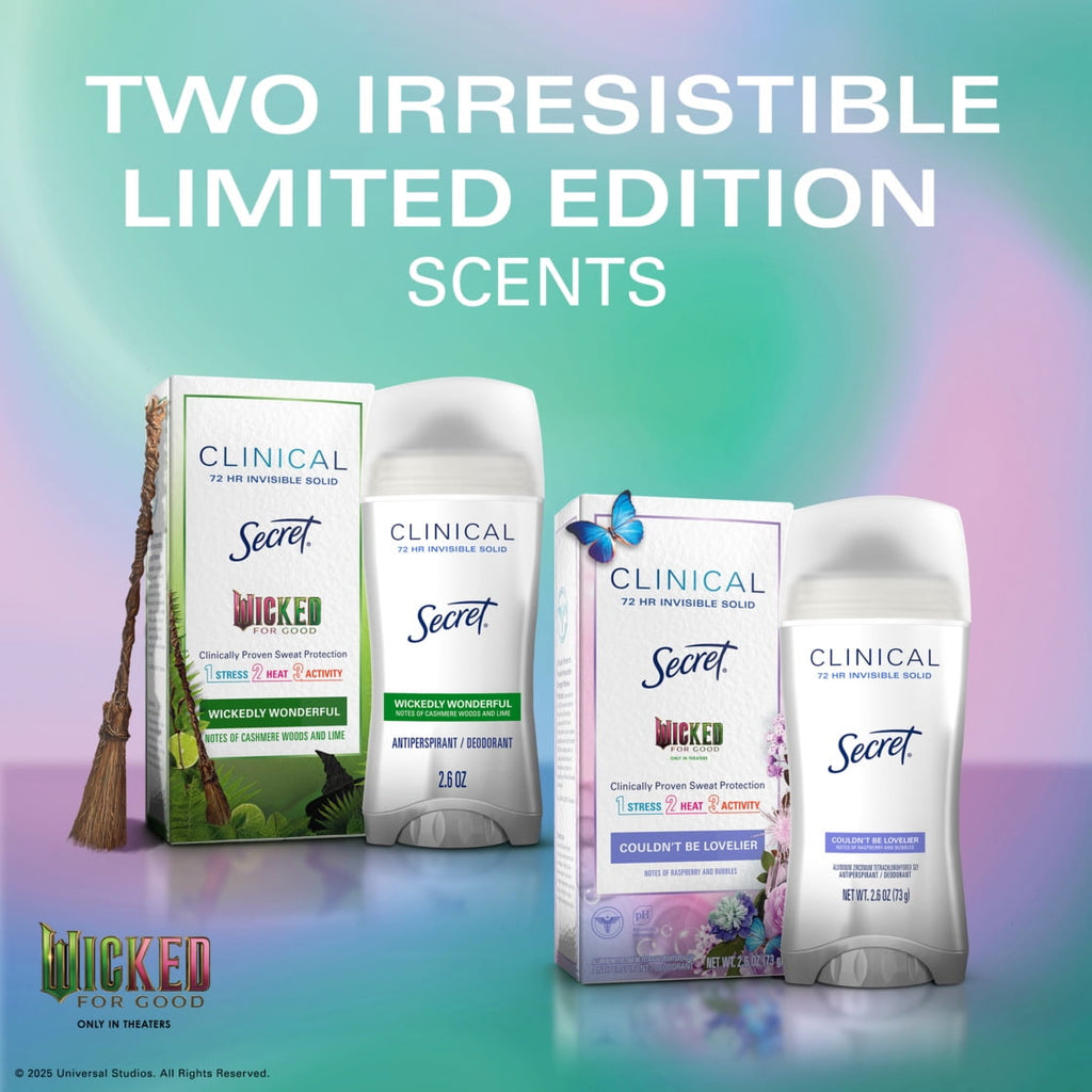 Clinical Invisible Solid Antiperspirant &amp; Deodorant for Women, Wickedly Wonderful, Notes of Cashmere, Wood, and Lime, 2.6oz