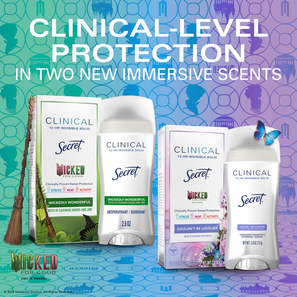 Clinical Invisible Solid Antiperspirant &amp; Deodorant for Women, Wickedly Wonderful, Notes of Cashmere, Wood, and Lime, 2.6oz
