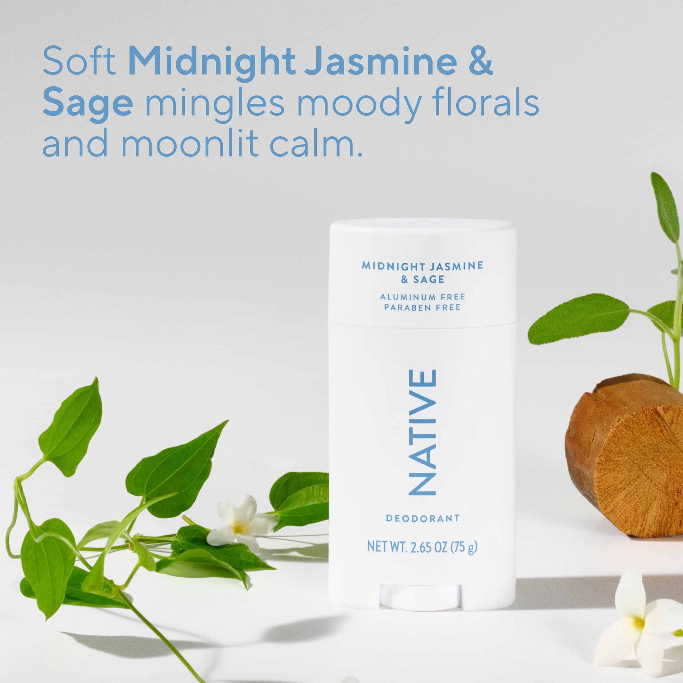 Deodorant, Aluminum Free, Midnight Jasmine &amp; Sage, Deodorant for Women and Men, 2.65 oz