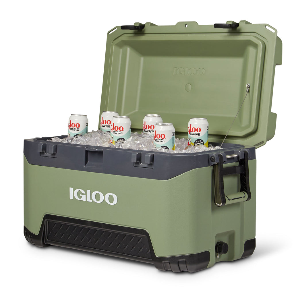 72 QT BMX Ice Chest Cooler with Cool Riser Technology, Oil Green
