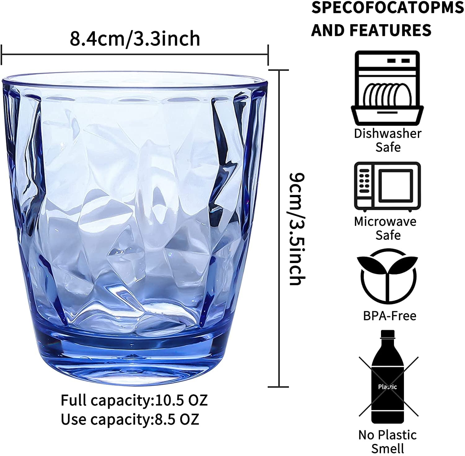 470ml Transparent Blue PC Drinkware (Set of 4)