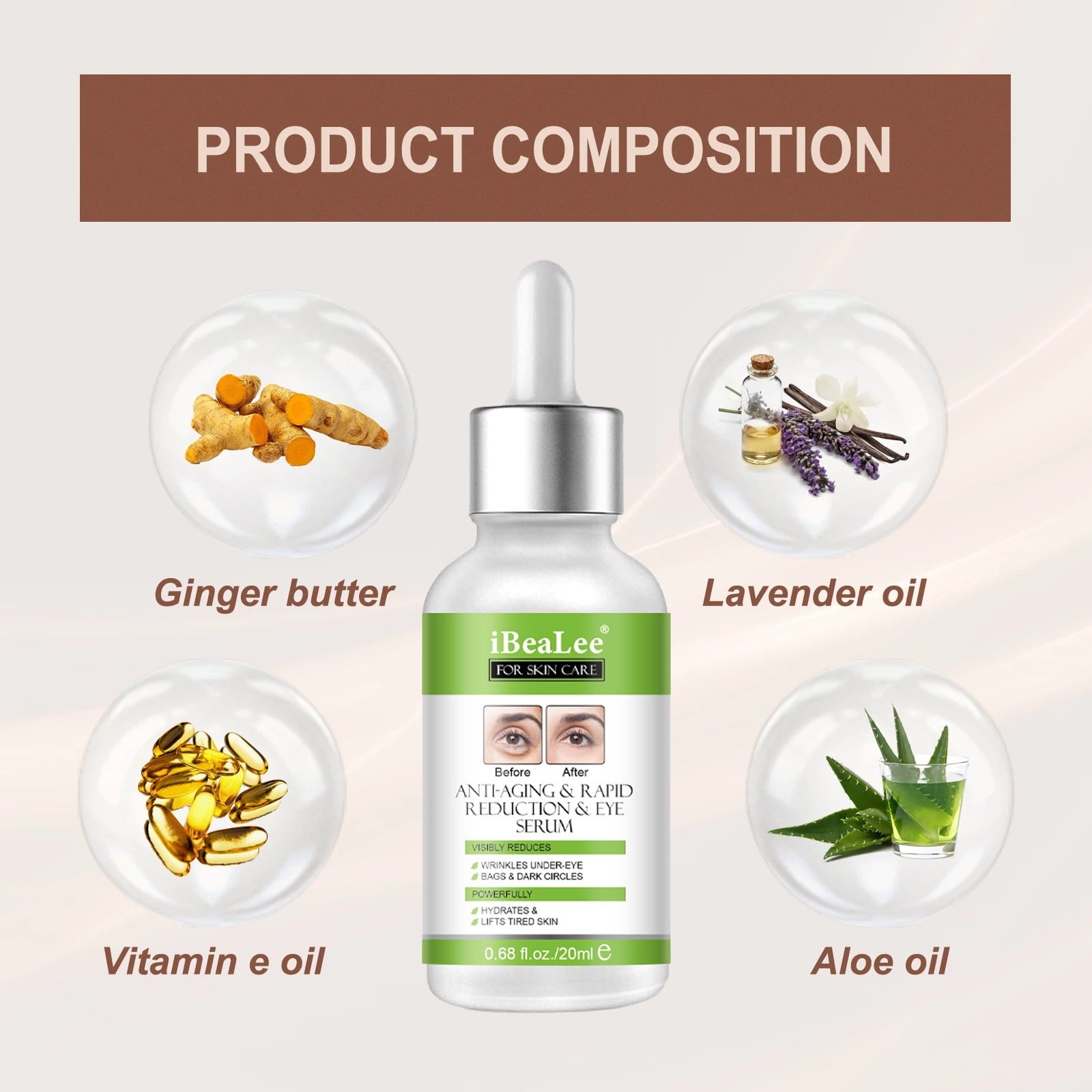 Firming Serum,Aging Eye Serums For Women &amp; Men - Reduces Puffiness, Dark Circles, Under Eye Bags, Wrinkles And Fine Lines Around The Eyes20ML Essence Personal Care Clearance A