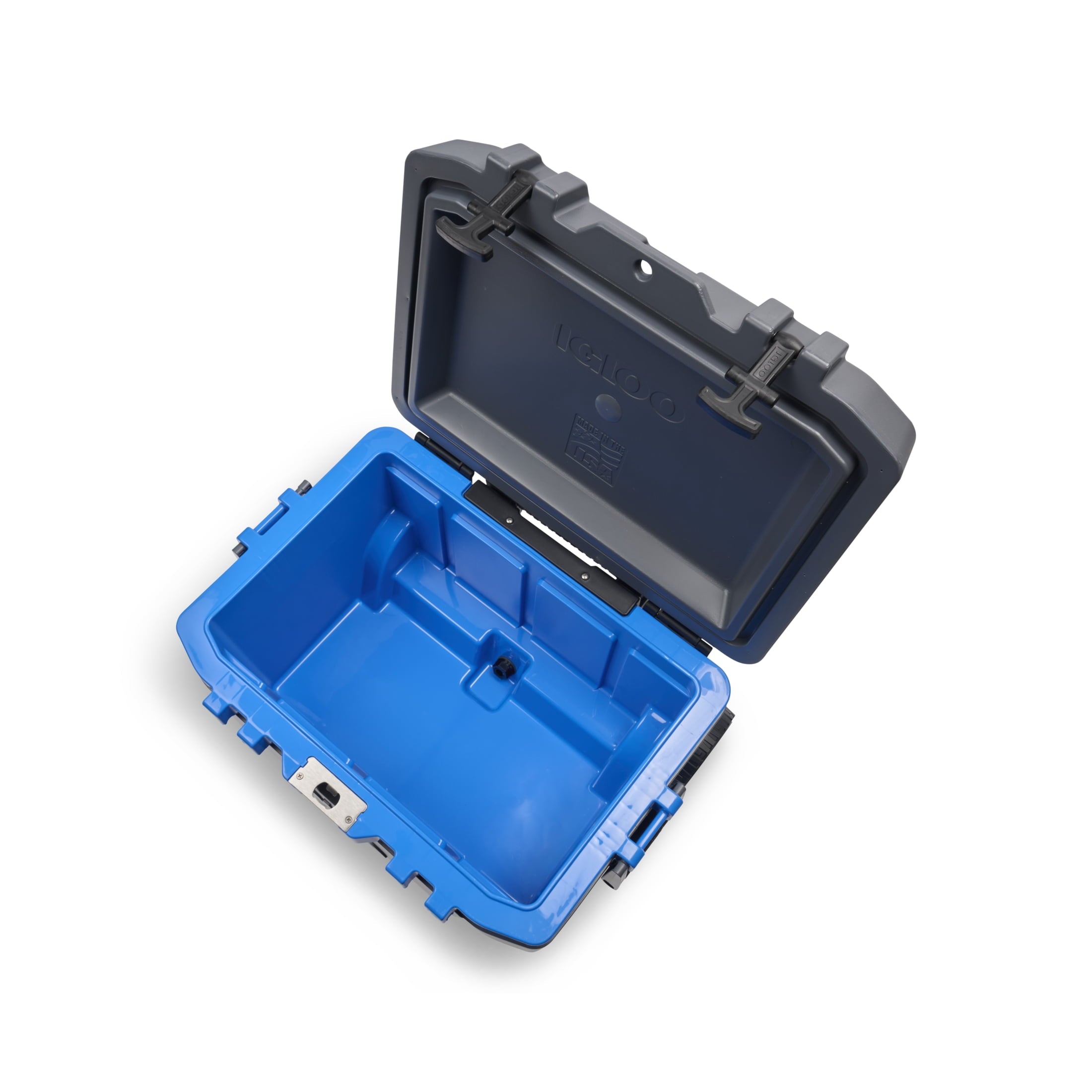 52 QT Overland Ice Chest Cooler with Wheels, Gray and Blue