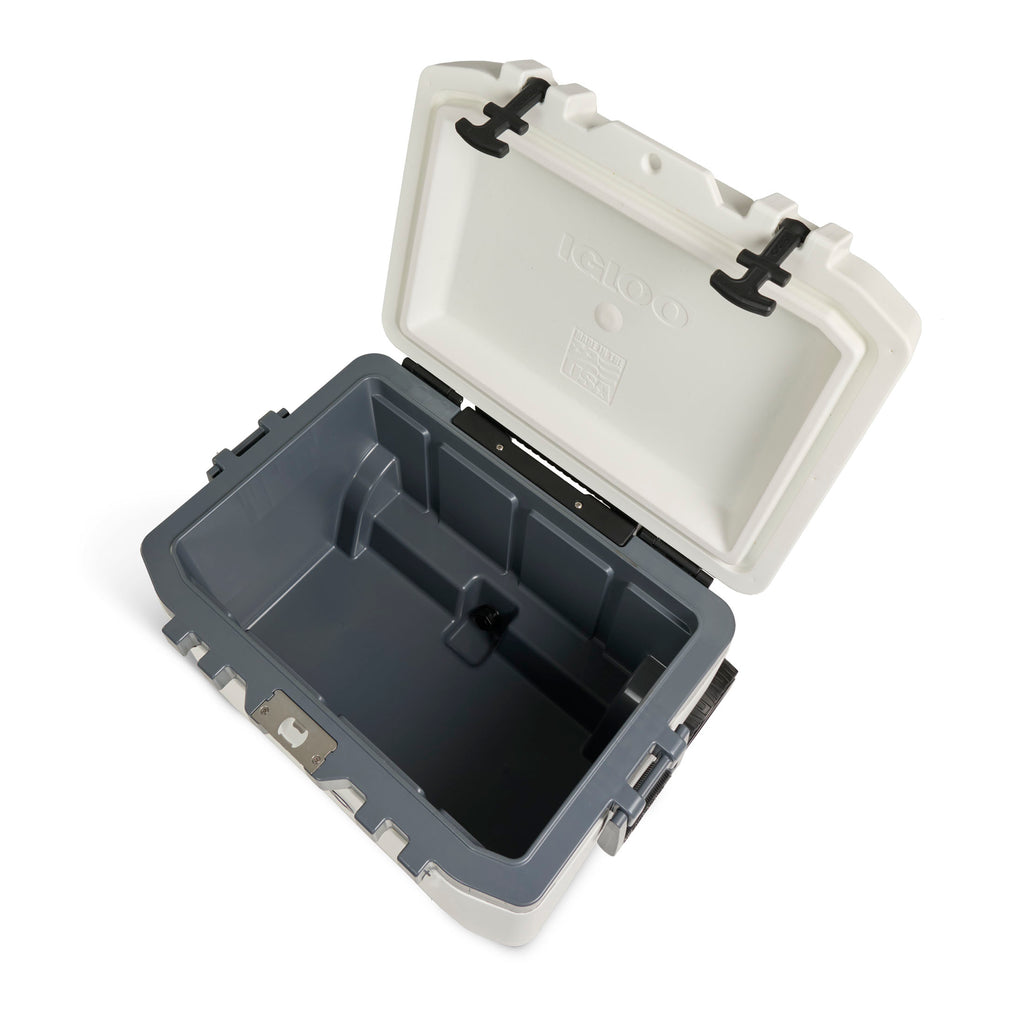 52 QT Overland Ice Chest Cooler with Wheels, Gray and Blue