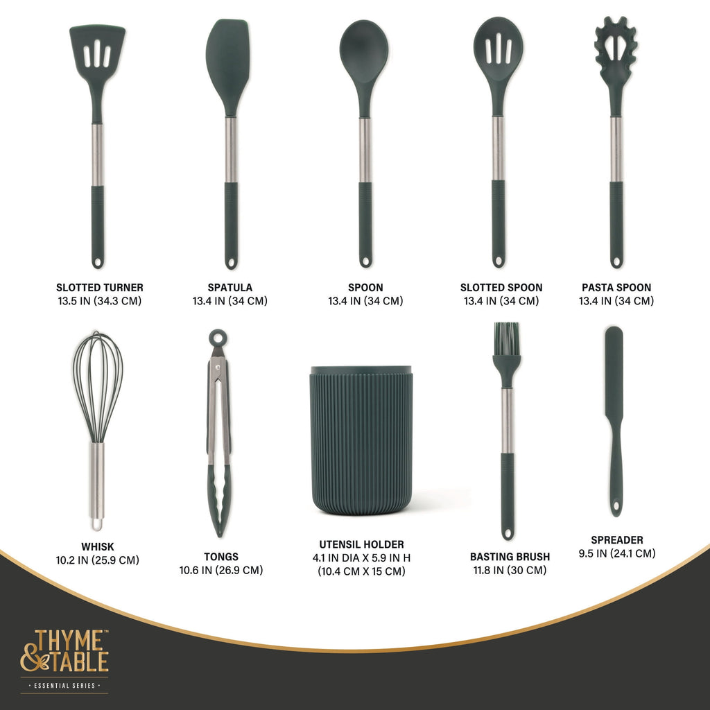 Thyme &amp; Table 10-Piece Silicone Gadget Set - Green