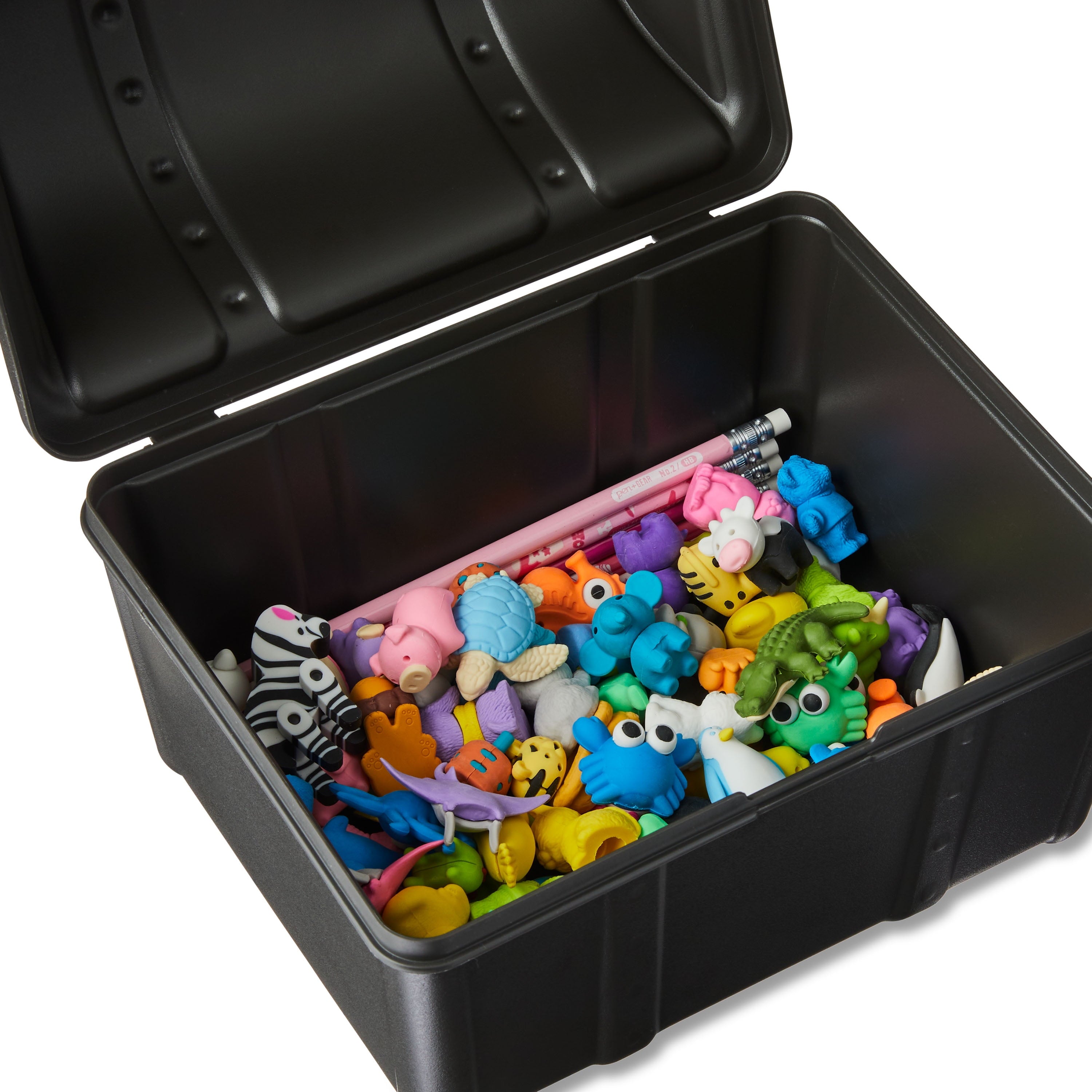 Pen+Gear Treasure Box, Black, Desktop Organizer, 9" x 7" x 6.25"