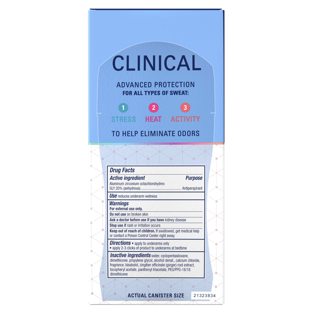 Clinical Antiperspirant Deodorant for Women, 100HR Sweat &amp; Odor Protection, Pro-Hyaluronic Acid, Clear Gel, Clean Berry, 2.6 oz